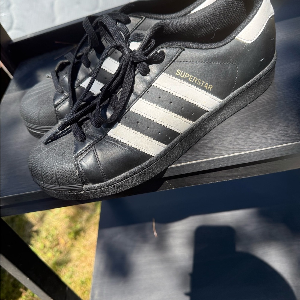 Adidas Black and White Athletic Shoes Low-Top Design